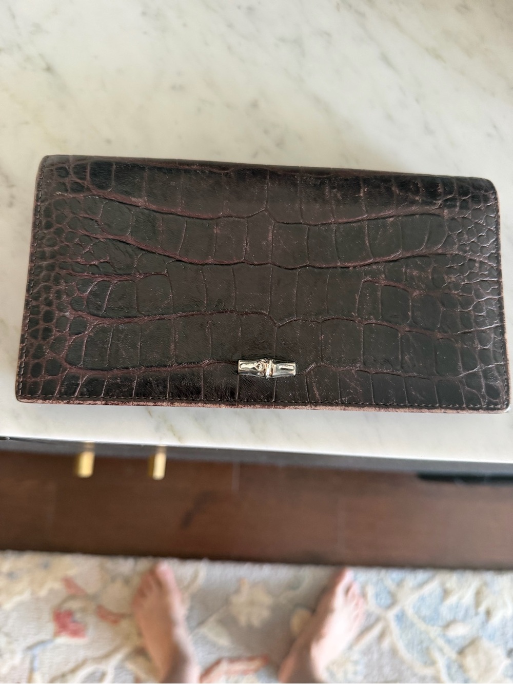 Longchamp Croc Leather Wallet